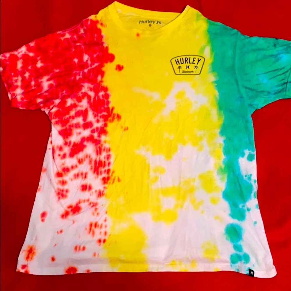 Red Green and Yellow Tropical Hurley t-shirt